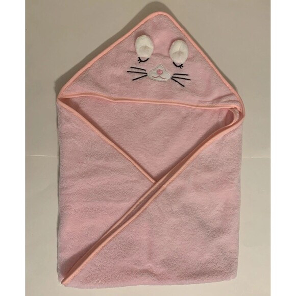 Hooded Bath Towel for Toddler Baby Pink Cat 80cm 31 inch Soft New Without Tags - Picture 1 of 5